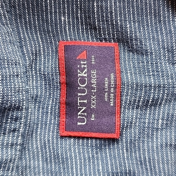 Untuckit Linen Short Sleeve Shirt Men's Size XXX-Large - Picture 7 of 11